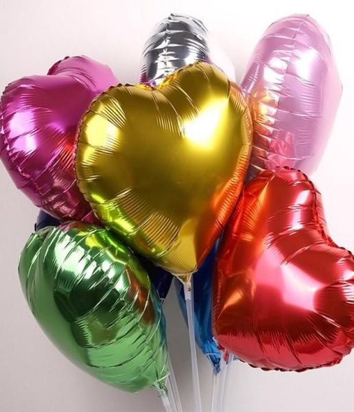 

50pcs 18inch heart foil helium balloon pink red blue green purple gold silver anniversary decor balloon choose color55293164