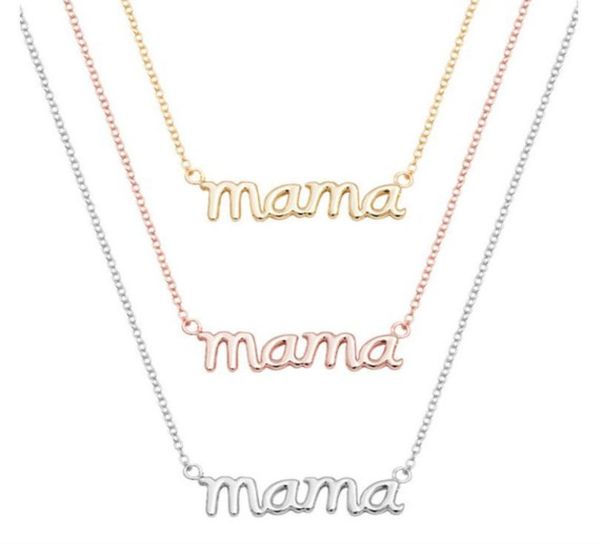 

10pcs small mama mom mommy letters necklace stamped word initial love alphabet mother necklaces for thanksgiving mother039s day4383508, Silver