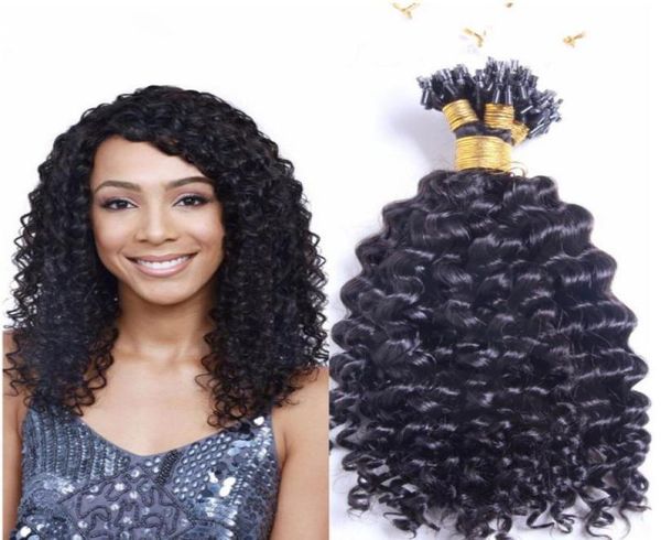 

7a brazilian human 1426039039 micro loop hair eextensions 1gs 100s 100g deep curl extensions 1b natural black color loop 2651519