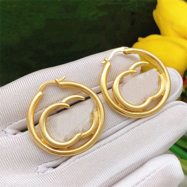 

double letter g brand stud earrings colorful diamond brass material ggity big hoop earring women's wedding party designer jewelry 54234, Golden;silver