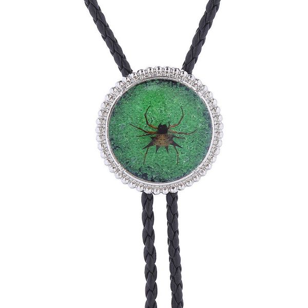

bolo ties new european and american fashion silver spider bolo tie hkd230720, Red