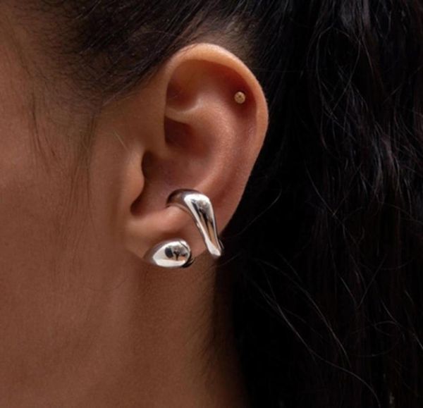 

hiphop women ear cuff vintage metal tree clip earrings for women geometric leaf cuff earrings gothic jewelry female bijoux 1244 b38661006, Silver