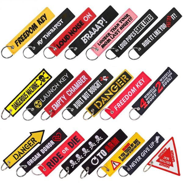 

keychains lanyards 13x2.8cm cool embroidery key fobs tag motorcycles cars backpack chaveiro keychain for friends fashion ring gifts s1, Silver
