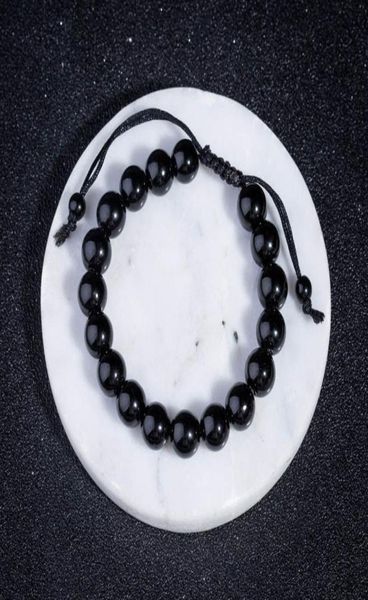 

10mm natural stone strands beaded bracelets rope handmade woven charm for men women jewelry fashion accessories2449745, Black