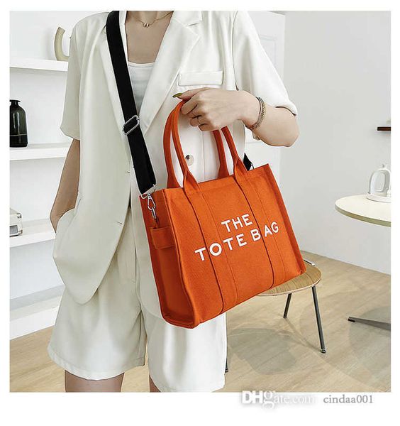 

new autumn tote bag simple solid letter womens handbag commuter large capacity crossbody canvas bag