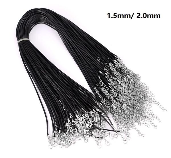 

black wax leather snake necklace beading cord string rope wire 45cm extender chain with lobster clasp diy jewelry comp2311775, Red;brown