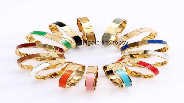 

aher mas designer luxury brand enamel bracelet bangle 12mm h letter bracelet bangle gold buckle enamel womens mens bracelet jewelry size 171, Black