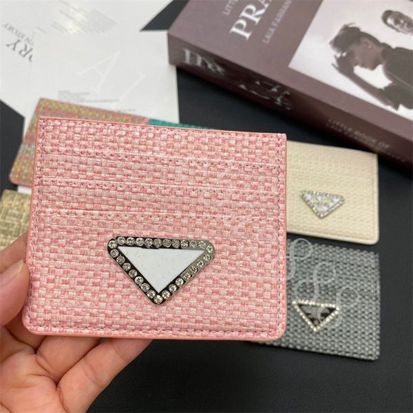 

luxury brand card holders brand 6 colors 6layer card holder purse bag for women men knit diamond style bag credit coin clutch bags dropshipp, Brown;gray