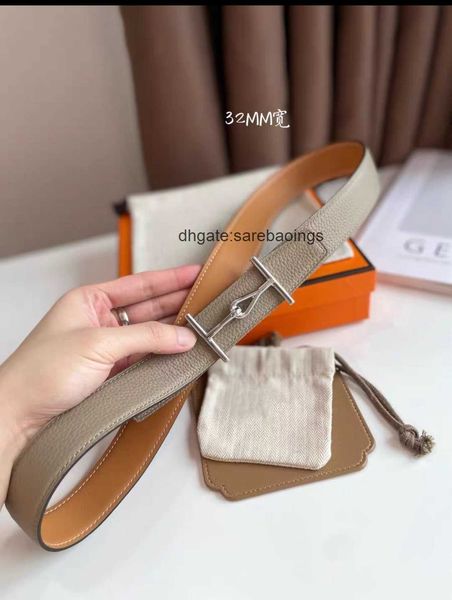

luxury design belt belts for men designer waistband high-end classic leather lychee pattern belts for woman h gold and silver buckle fashion