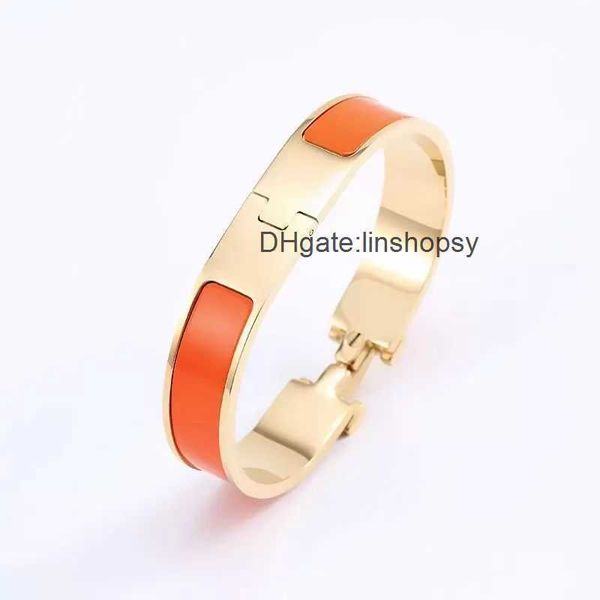

aher mas designer luxury brand enamel bracelet lock bracelet couples designer h letter bangle luxury brand enamel bracelets handmade 8mm mix, Black