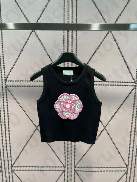 

women's o-neck tanks sweaters sleeveless knits flower short summer women casual tees, Gray;blue
