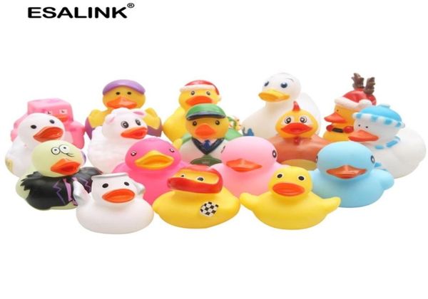 

esalink20105pcs random mini colorful rubber float squeaky sound duck bath toy baby water pool funny toys for girls boys gifts 208389524