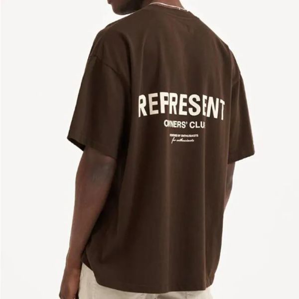 

owner's club tee brown grey green blue casual short sleeves oversized t-shirts cotton t shirts men women hip hop streetwear, White;black