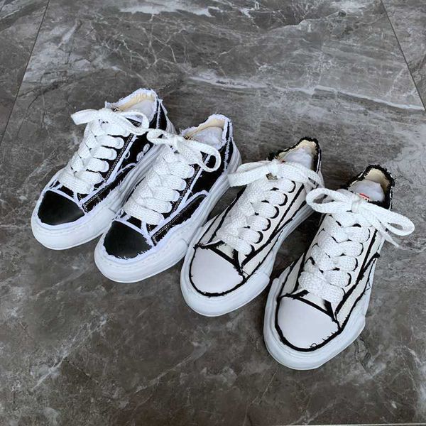 

men's casual shoes mmy dissolved sole thick bottom mihara women's sneakers men's shoes canvas yasuhiro male sneakers size 35-, Black