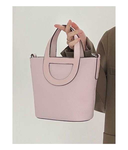 

luxury picotin lock bag new layer cowhide vegetable basket water bucket one shoulder crossbody handbag versatile ins wind tote commuter for