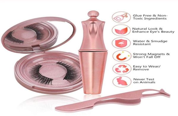

magnetic 3d faux mink eyelashes waterproof smudge proof handmade easy to wear magnetic lashes women makeup lashes9867972