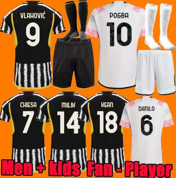 

3xl 4xl fans player soccer jerseys 2023 2024 home away milik di maria vlahovic kean pogba chiesa mckennie locatelli jerseys 23 24 kits men k, Black;yellow