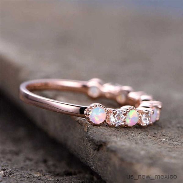 

band rings vagzeb new opal wedding ring rose gold color zircon vintage opal engagement rings for women jewelry r230719, Silver