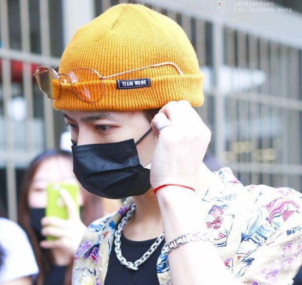 

got7 jackson mirrors album team wang letters beanie hat0121152873