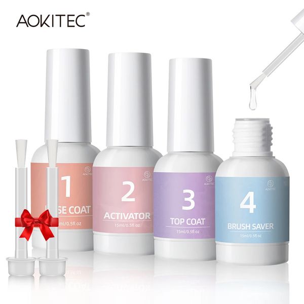 

nail gel aokitec nail gel curing 4pcs 15ml functional gel soap nail art gel varnish basic gel 230718, Red;pink