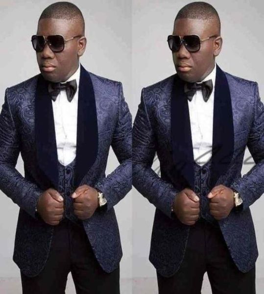 

2019 customize shawl lapel handsome groom tuxedos groomsmen man suit mens wedding suits bridegroomjacketpantsvestbow2967340, Black;gray