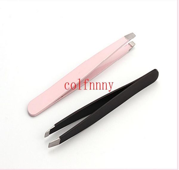 

100pcslot women lady eyebrow eye brow tweezers removal stainless steel beauty slant tip makeup tool9748443