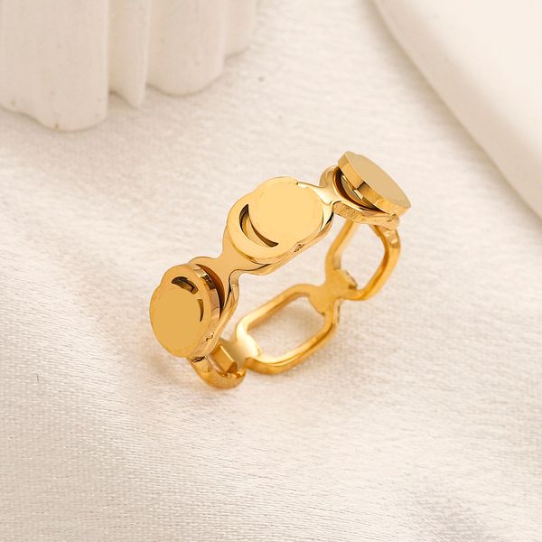

designer branded double letter band rings women 18k gold plated g stainless steel love wedding jewelry supplies ring fine carving finger rin, Silver