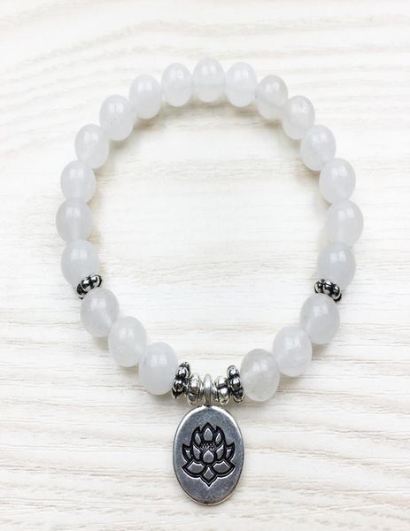 

sn1012 womens bracelet white lotus bracelet calming agate jewelry healing intention mala bracelet fashion jewelry wholes2087134, Black