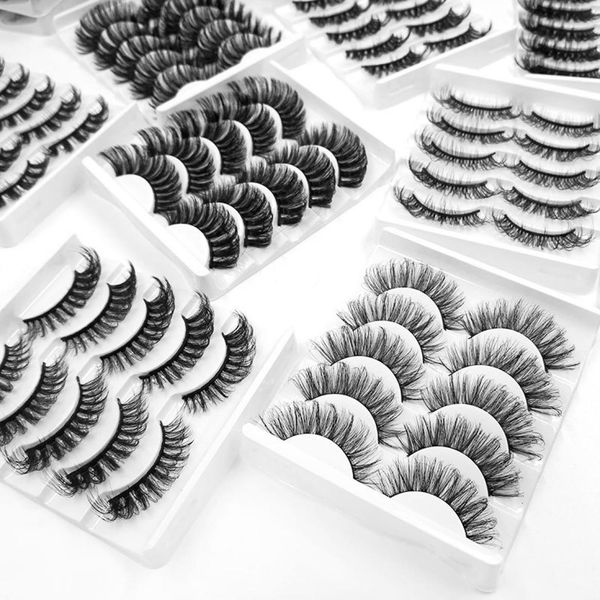 

whole 3d soft faux mink hair false eyelashes 10 pairs eyelash crisscross wispy fluffy lashes extension eye makeup tools9806457
