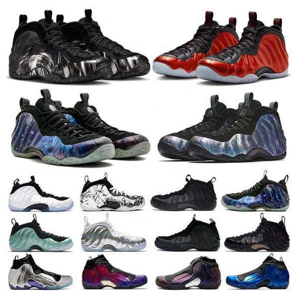 

mens basketball shoes men foamposite one pro penny hardaway galaxy 2.0 black suede cdg x white white university metallic red usa volt traine