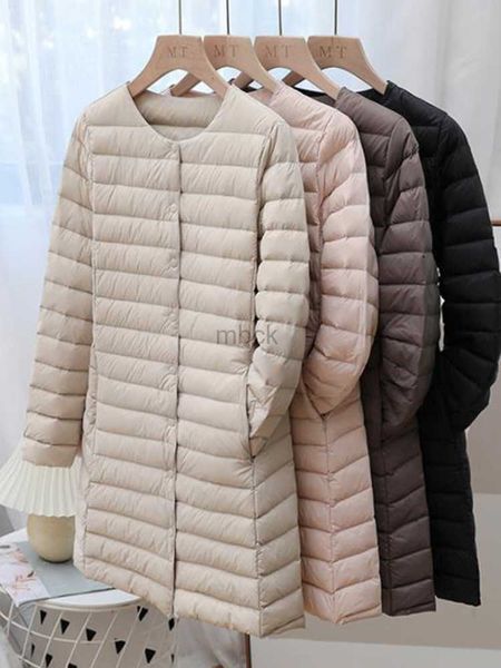 

women's down parkas sedutmo winter ultra light thin duck down coat women spring long slim warm basic quilted puffer jacket ed1957 hkd23, Black