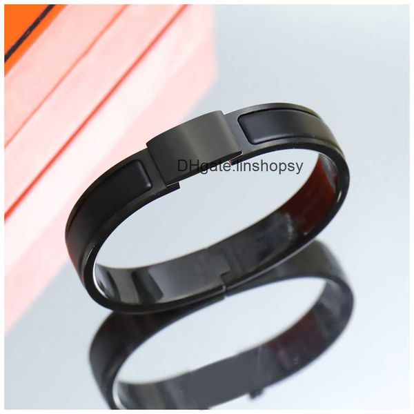 

aher mas designer luxury brand enamel bracelet h bracelet bracelets for girlfriend gold bangle silver cuff braclets armband bangles design m, Black