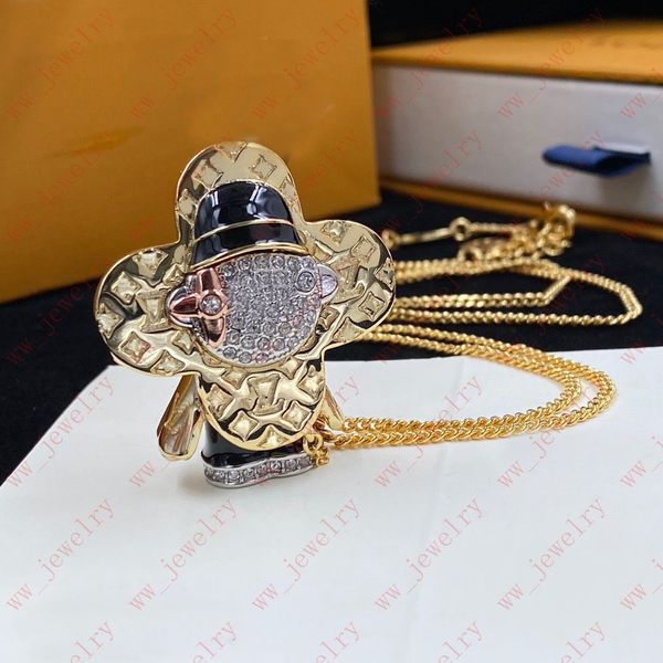 

diamond set classic floral pattern necklace simple all-in-one women's necklace designer jewelry gift, Silver