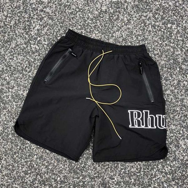 

men's shorts men women vintage drstring breathable short side print shorts l230719, White;black