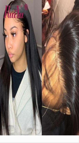 

360 full lace frontal wig with baby hair body wave kinky straight water deep wave peruvian lace front human hair wigs 250 density4051078, Black;brown