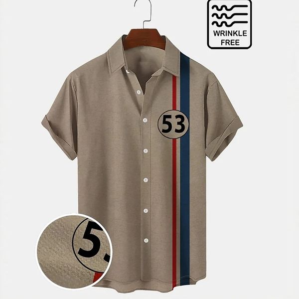 

men's casual shirts shirt letter striped graphic prints turndown gray 3d print outdoor street short sleeves buttondown clothing 230718, White;black