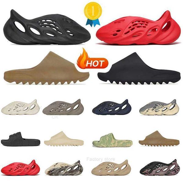 

designer summer sandals men woman slider foam runner mineral blue onyx pure slippers slide ochre bone resin clog desert ararat runr slides s, Black