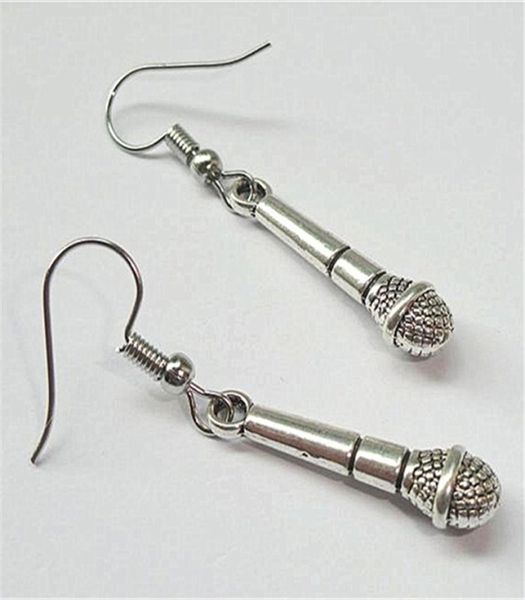 

antique silver color microphone earrings microphone earrings music lover gift earrings for singer quirky fun earrings2508989