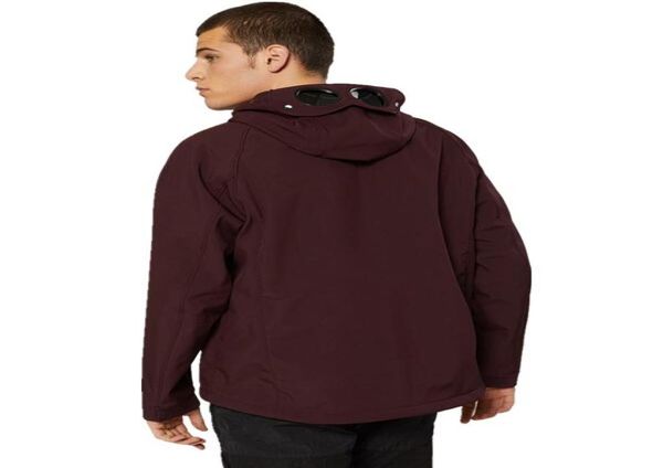 

men jackets spring autumn loose style mens shell goggle hood jacket fleece inlined thicken coats warm windbreaker 941786, Red