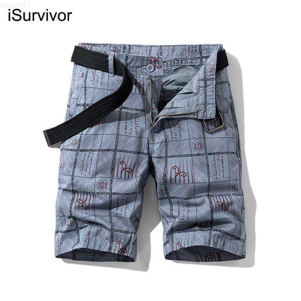 

men's shorts 2022 men's summer fashion cotton plaid print overalls shorts loose straight casual five-point pants l230719, White;black
