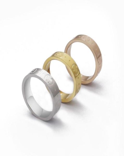 

couple rings designer love for womens mens wedding luxury engagement g letter plaid ring titanium steel striped couple ring9526881, Silver