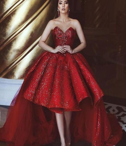 

saudi fashion sparkly prom dresses appliques vneck sleeveless sequined ball gown party dresses charming highlow celebrity evenin1082836, Black