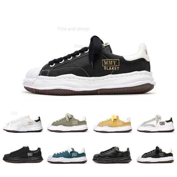 

2023 mihara yasuhiro original sole mens casual shoes mmy men women low sole canvas shoe leather triple black white original sole cap sneaker