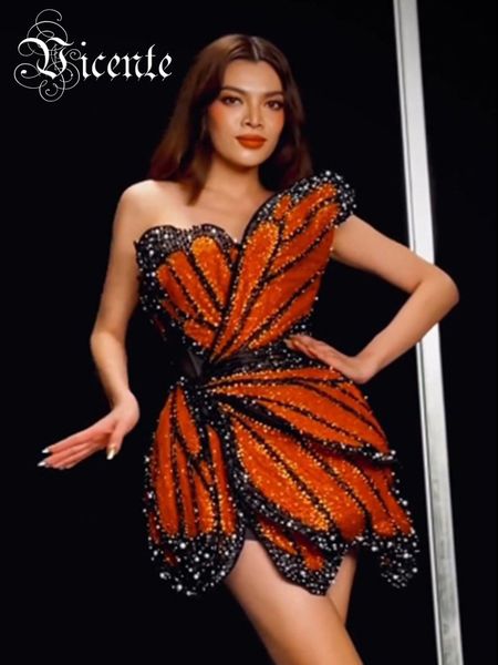 

basic casual dresses vc luxury dress for women beautiful butterfly shape design sequins mini celebrity party vestido 2023 trendy 230719, Black;gray