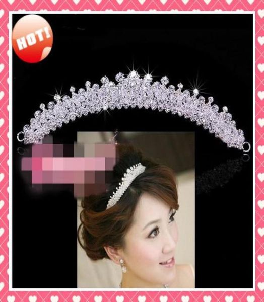 

stock 2020 shiny rhinestone modern designer crystals new tiara hairpiece crowns wedding bridal tiaras tiara crowns crown7351213, Silver