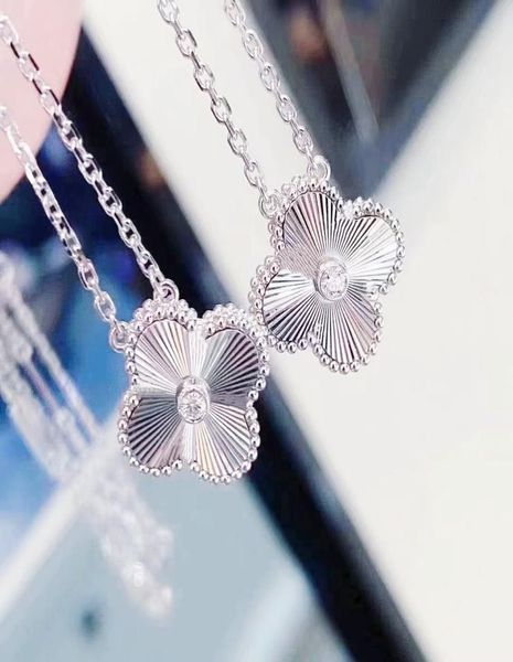 

fashion designer women039s necklace luxury pearl shell pendant 18k gold 4leaf grass girl valentine039s day love gift 316l st9178721, Silver