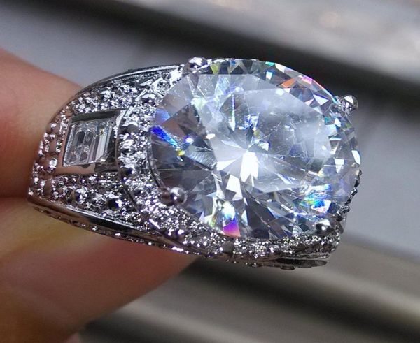 

5ct size 91011jewelry set 18kt white gold filled white z gemstones cz diamond men diamondque wedding band finger ring for lo9453526, Silver