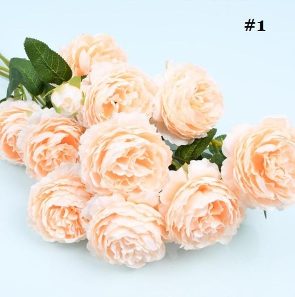 

artificial peony flowers wedding party decorations 3 heads silk flowers for bouquet table centerpieces home decoration3658870