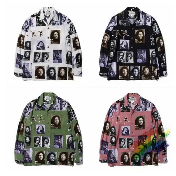

long sleeve men women 1 quality 2023aw hawaiian shirts, White;black