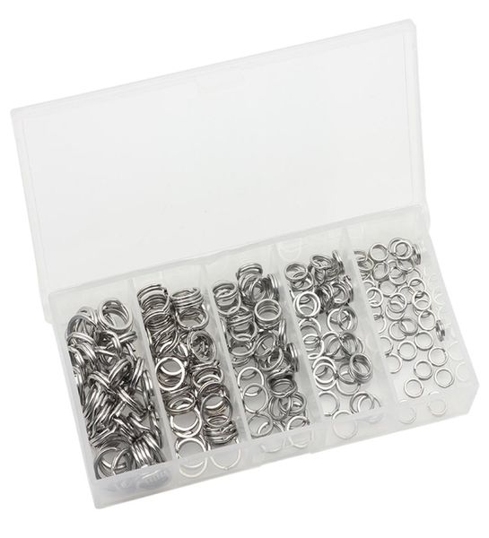 

200pcs 56789mm mixed double split solid connecting ring assorted stainless steel fishing tackle accessories for blank lures1763819